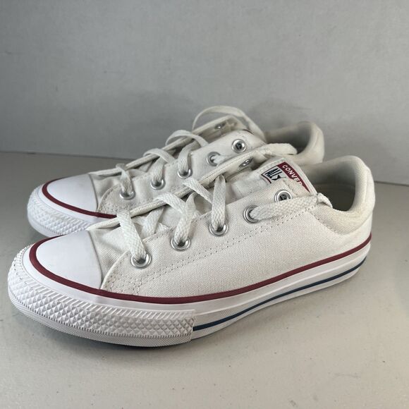 Converse Classic Chuck Taylor All Star Low Optical White / Red/ Blue Size 4 kids - Picture 1 of 8